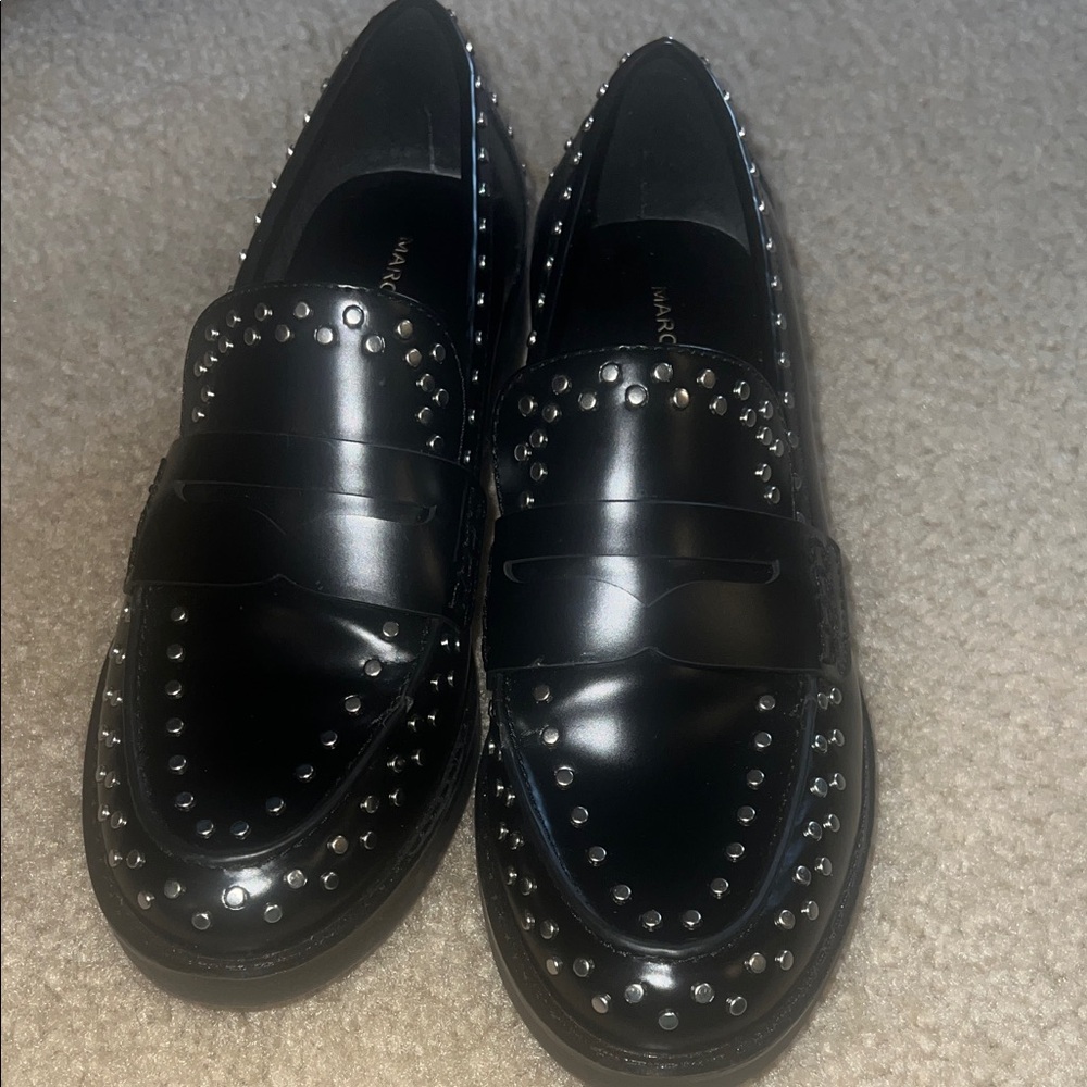 Marc Fisher Black Studded Flats